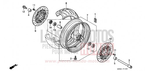 RUOTA ANTERIORE VTR1000F2 di 2002